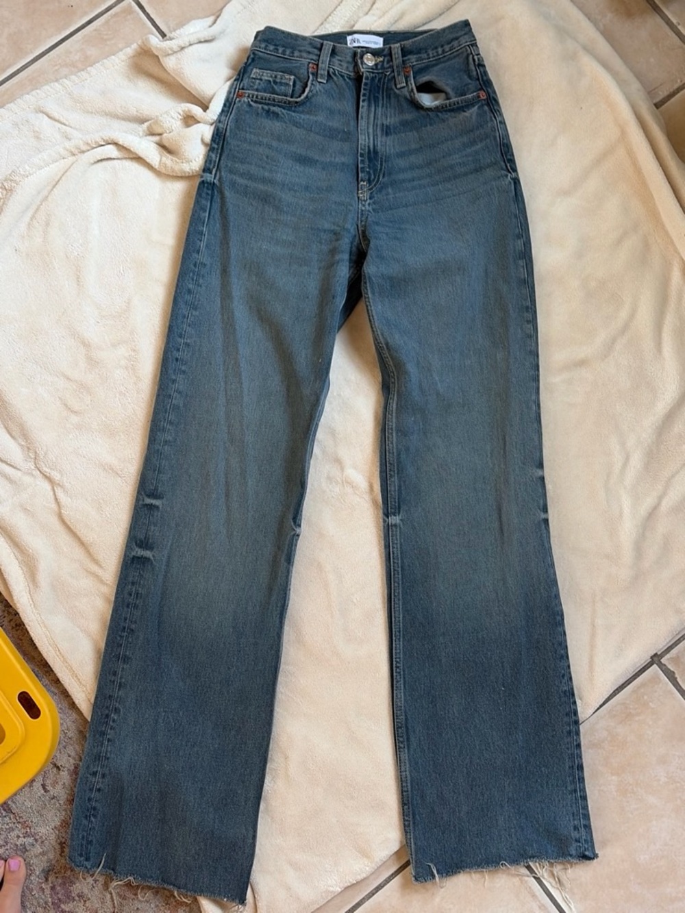 Zara High Rise Wide Leg Jeans - Dark Blue